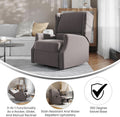 Omma Wingback Swivel Glider Recliner Dark Gray Upholstered
