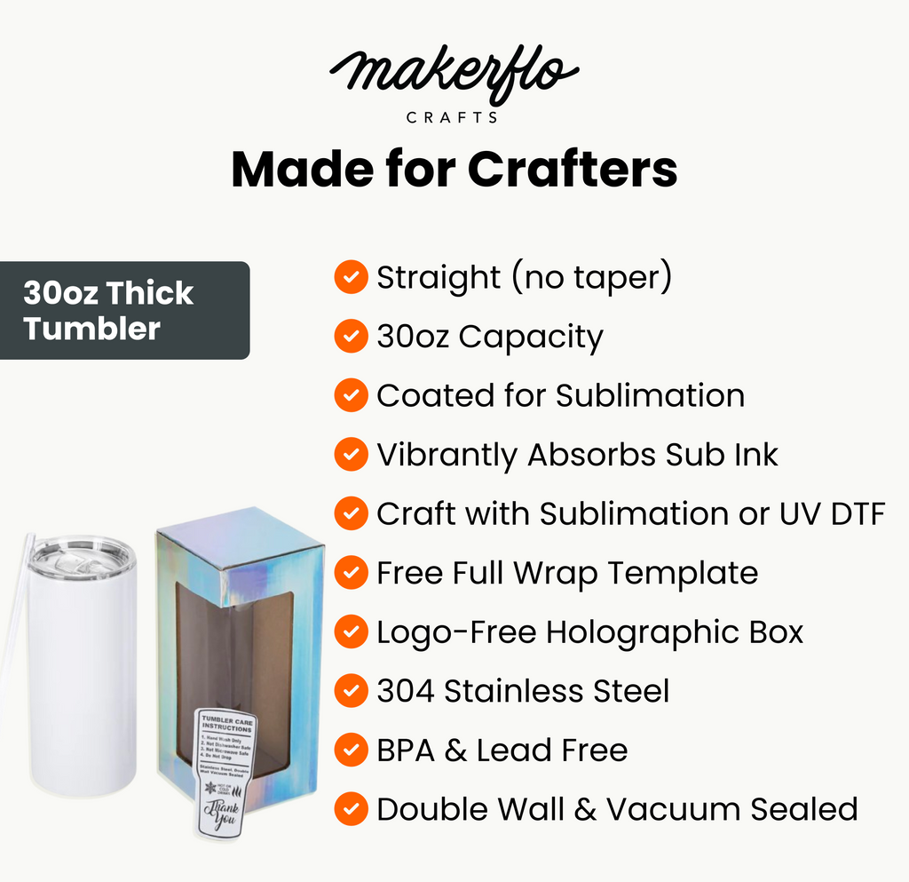 30oz Thick Sublimation Tumbler