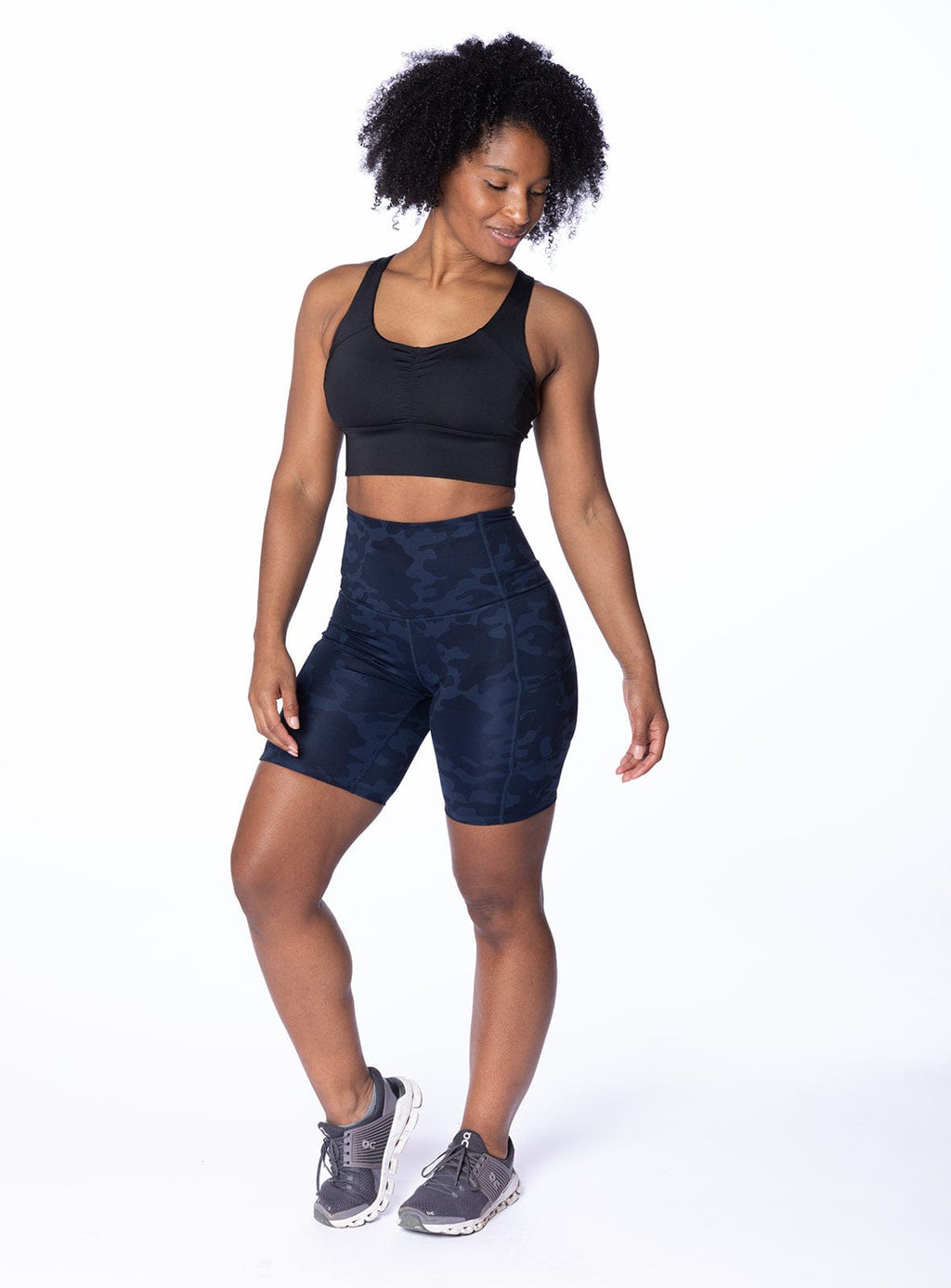 Hi Five High-Waisted Biker Short – Looker (Navy Camo)(XS/M)