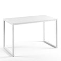 Modern Home Office Desk with White Metal Frame and Wood Top-0