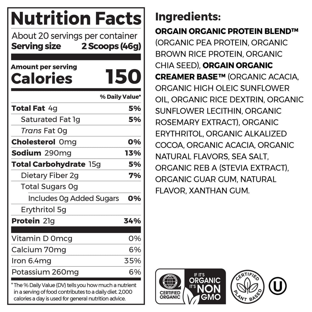 Orgain Creamy Chocolate Fudge (2.05 LB)