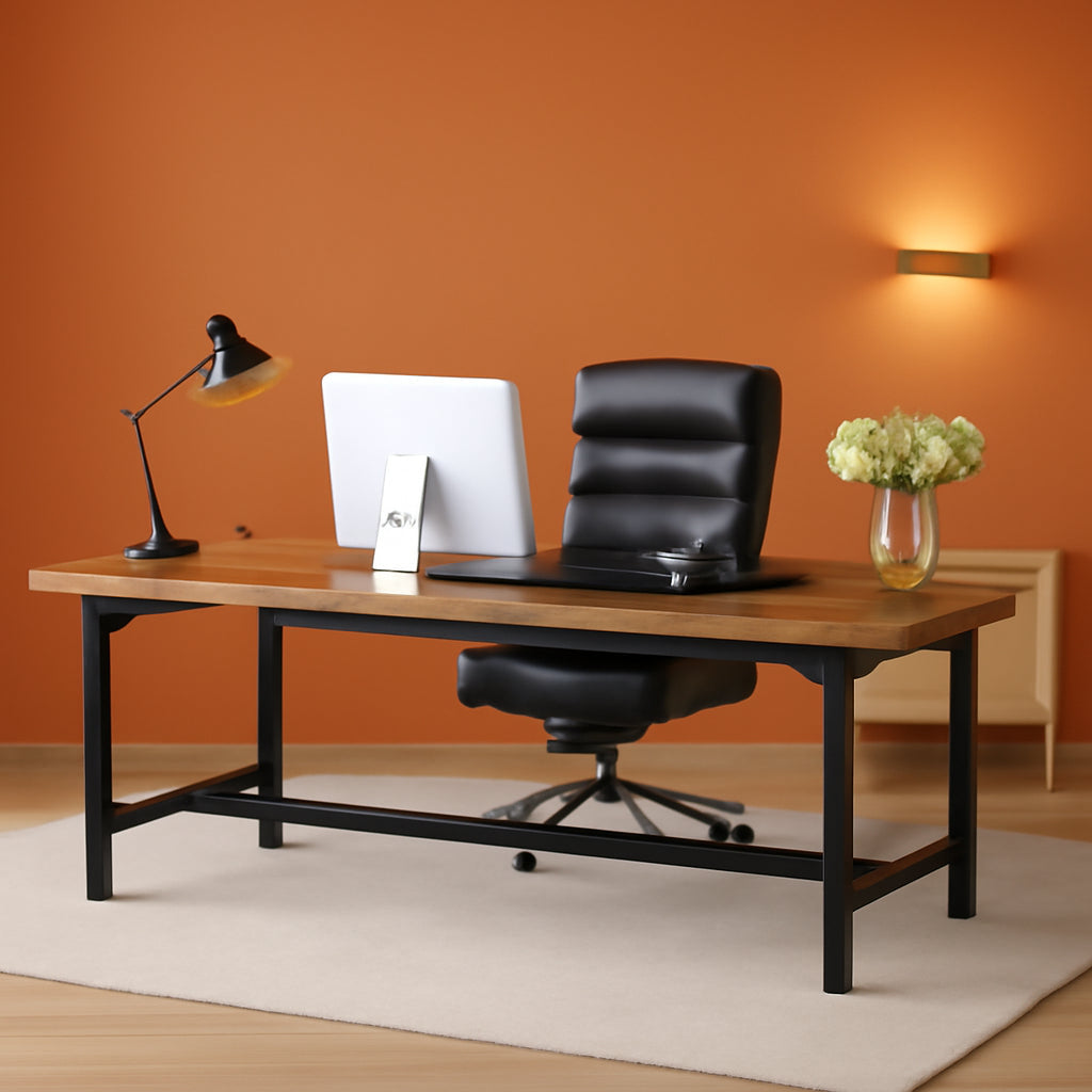 Large Rustic Computer Desk for Home Office Workstation